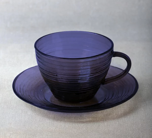 Tasses bleu en verre