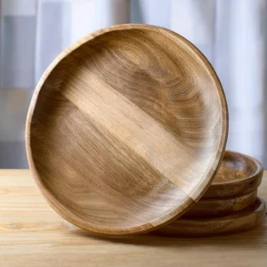 Assiettes en bois ronde